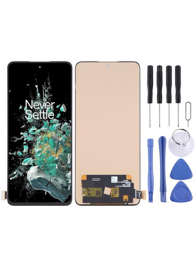 شاشة بديلة لهاتف OnePlus 10T CPH2415 CPH2413 CPH2417 TFT LCD مع مجموعة كاملة من المحول الرقمي، لا تدعم التعرف على بصمة الإصبع، باللون الأسود - Image 1