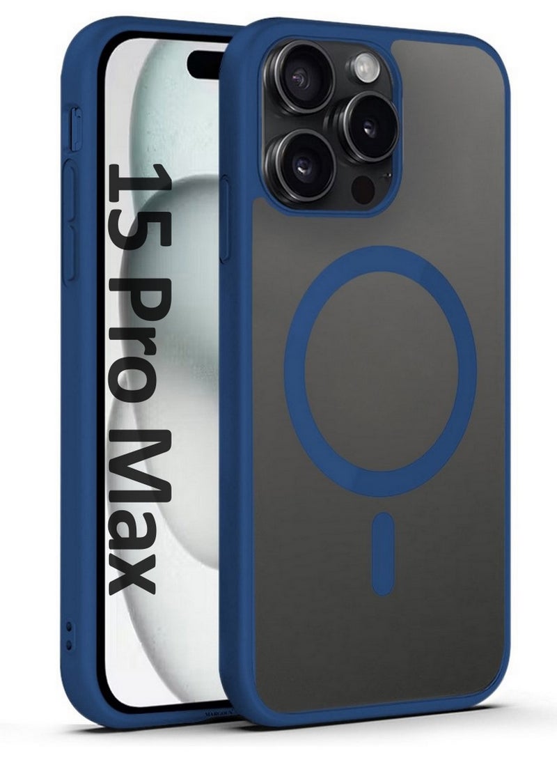 CATANES Magnetic Slim Protective Case for iPhone 15 Pro Max - with Wireless Charging Support - Blue - Image 1