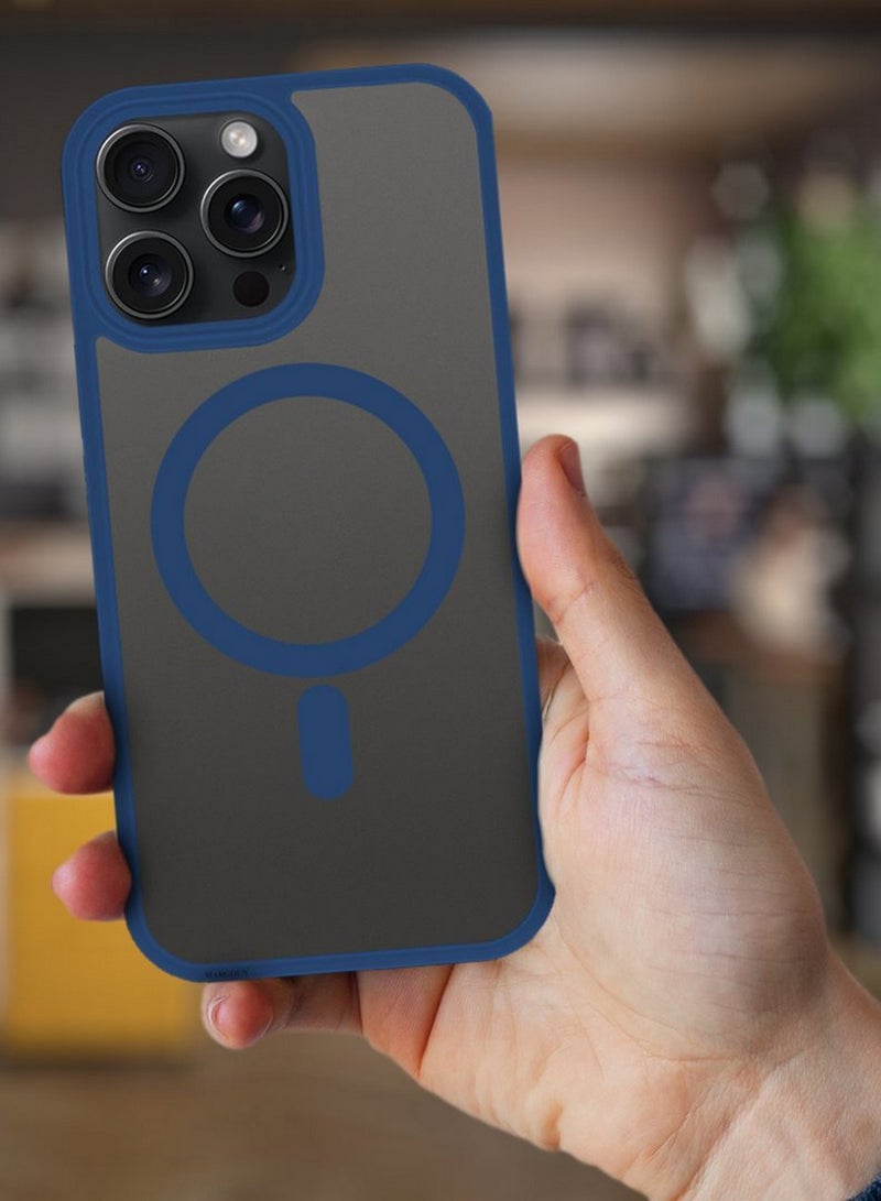 CATANES Magnetic Slim Protective Case for iPhone 15 Pro Max - with Wireless Charging Support - Blue - Image 2