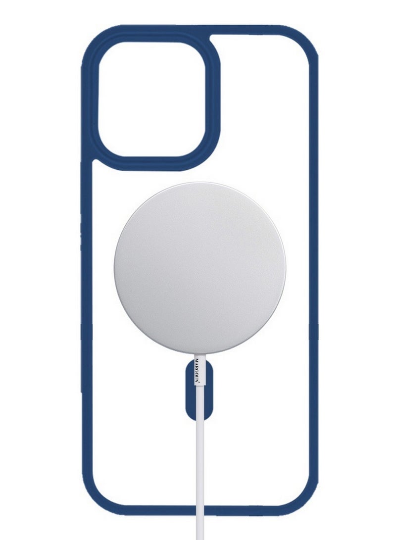 CATANES Magnetic Slim Protective Case for iPhone 15 Pro Max - with Wireless Charging Support - Blue - Image 5