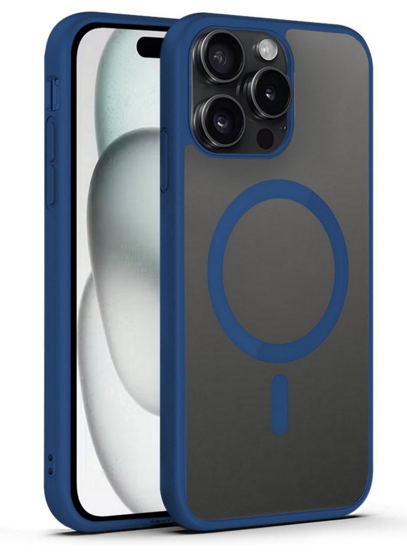 CATANES Magnetic Slim Protective Case for iPhone 15 Pro Max - with Wireless Charging Support - Blue - Image 4