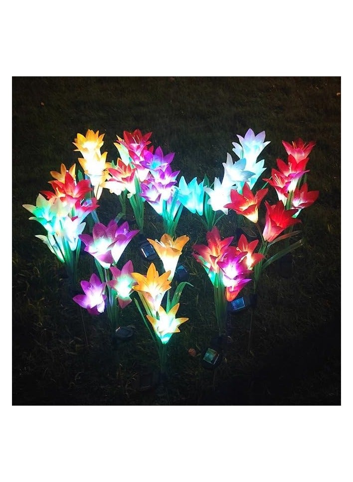 BLOOMING TIME Waterproof Outdoor Solar Lights, Auto On/Off, Decorative Solar Stake Lights for Yard Patio Pathway Landscape(2‑Pack) - Image 3