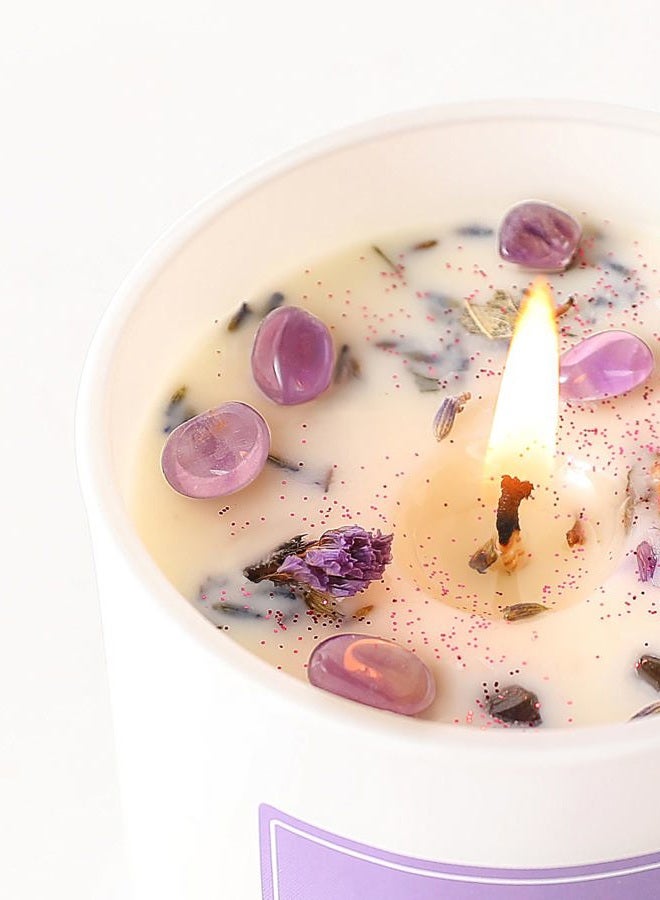 AOOVOO Lavender Scented Candles for Women - Aromatherapy Candle with Crystals Inside, 10oz Soy Candles for Home Scented, Birthday Gifts Mothers Day Candle for Women Mom - Image 3