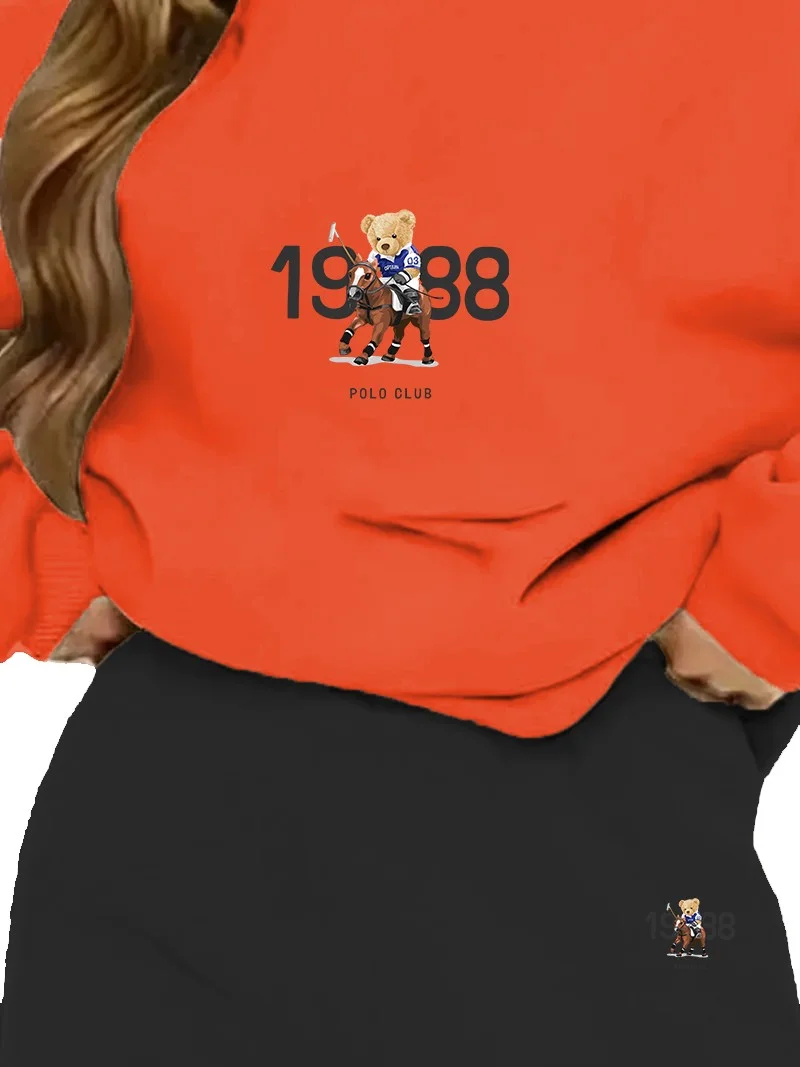 DogFish Tracksuit Oversize 1988 Printed Tracksuit,lover,couple Combination Orange