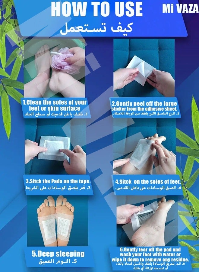 Mi VAZA Natural Bamboo Vinegar Ginger Powder Foot Pads-Remove Dampness, Pain Relief,Improves Sleep Quality,Relieves Stress And Fatigue,Highly Effective,Foot Care-Body Care Sleep Feel Better All Natural-2PCS - Image 4