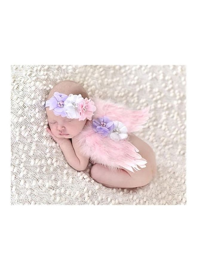 NIBEMINENT 2-Piece Feather Wings Headband Set Pink - Image 2