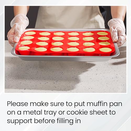 Redfly 2 Pack Silicone MIini Muffin Pan & Cupcake Pans for Baking - 24 Cup Mini Size BPA Free Egg Bites Molds - Image 2