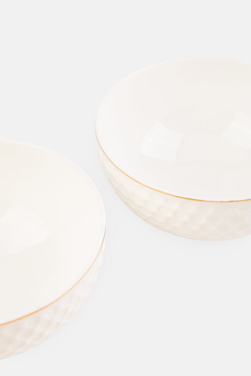 Fissman 2 Pcs Fine Bone China Bowl Set 340 ml, White - Image 4