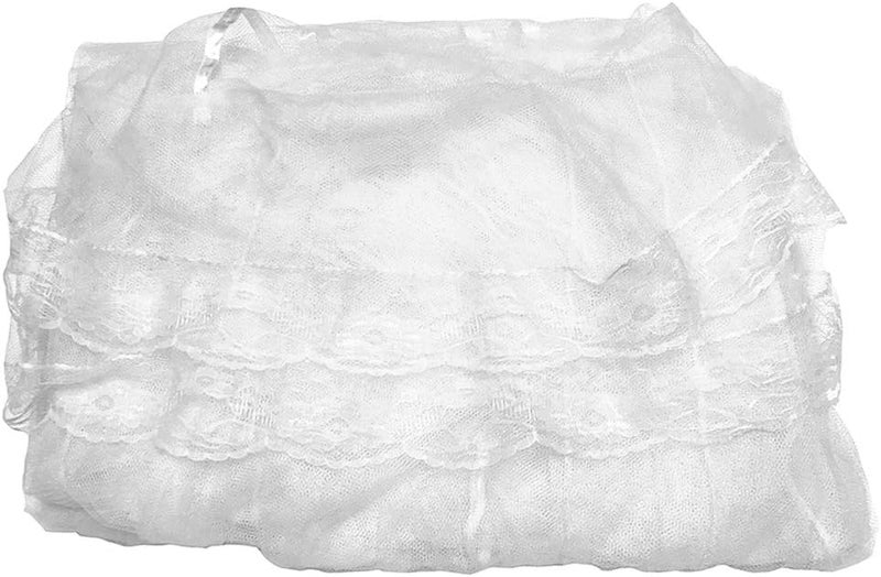 BCBYou Princess Bed Canopy Netting Mosquito Net Round Lace Dome for Twin Full and Queen Size Beds Crib with Jumbo Swag Hook (White) - Image 2