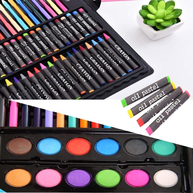Shuban Deluxe 150-Piece Art Set & Drawing Kit - Perfect Christmas and Rakhi Gift - Includes Crayons, Oil Pastels, and Colored Pencils Other Stationary Item (Black Box) - Image 5