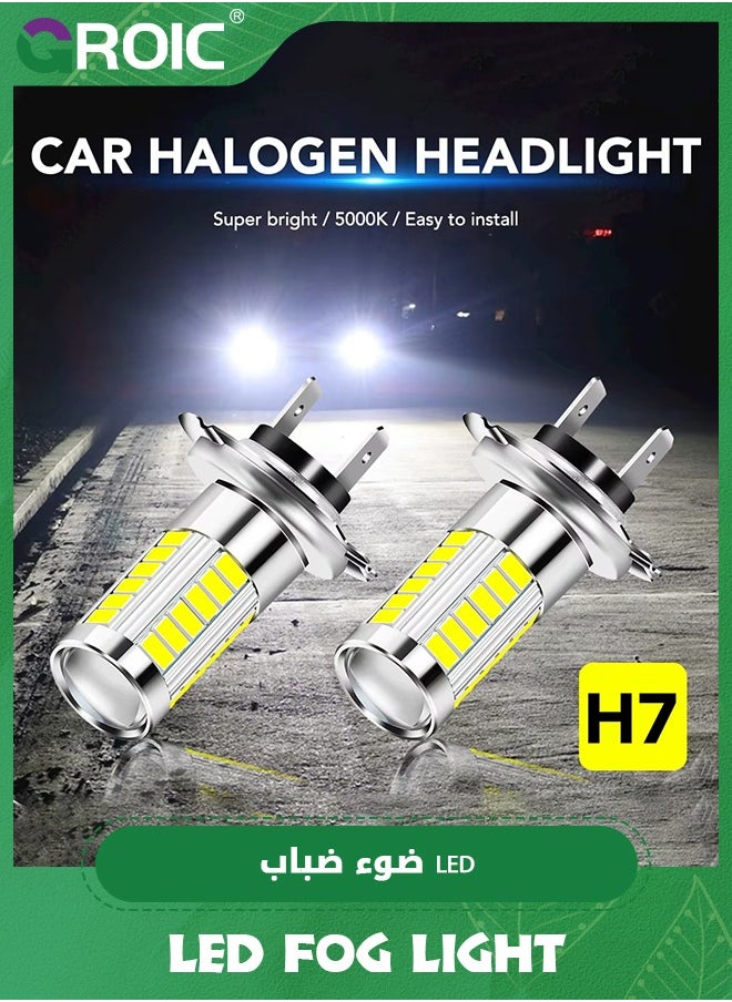 GROIC 2 Pack H7 LED Headlight Bulbs, LED Fog Light Bulbs, 360° Adjustable High and Low Beam Conversion Kit Upgraded Bright White LED Super Bright Replacement Plug-N-Play  - Image 4