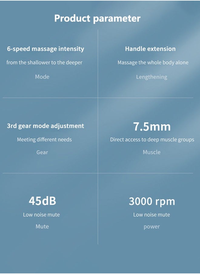 Fascia Gun Long Handle Massage Gun Super High Power Silent Design Muscle Relaxation Rehabilitation Therapy