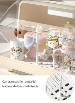 Soft Touch aby Bottle Dryer Rack With Removable Water Tray Nursing Baby Bottle Storage Box Countertop Rack For Toddler Bottles And Storage Box  - Image 5