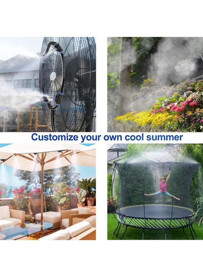 موثوقية التنبؤ نظام تبريد بالرذاذ، خط تبريد بالرذاذ 50 قدمًا (15 مترًا) + 15 فوهة ضباب نحاسية + 14 موصل نحاسي + محول نحاسي (3/4 بوصة)، مرذاذ خارجي لحديقة الفناء الخضراء في الحديقة الخضراء - Image 4