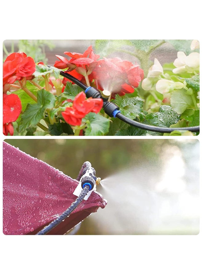 موثوقية التنبؤ نظام تبريد بالرذاذ، خط تبريد بالرذاذ 50 قدمًا (15 مترًا) + 15 فوهة ضباب نحاسية + 14 موصل نحاسي + محول نحاسي (3/4 بوصة)، مرذاذ خارجي لحديقة الفناء الخضراء في الحديقة الخضراء - Image 5