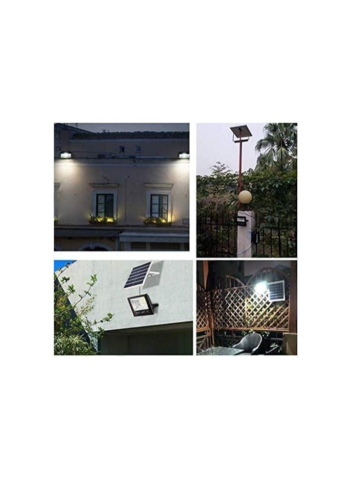 مصابيح خارجية تعمل بالطاقة الشمسية - 8000 واط LED، 6500 كلفن أبيض، من الغسق إلى الفجر مع جهاز تحكم عن بُعد | كشاف إضاءة مقاوم للماء IP66 للفناء والحديقة والممر (أبيض) - Image 2