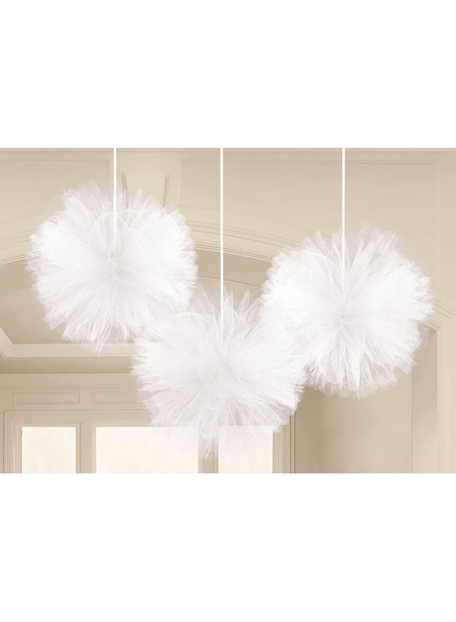 Amscan زينة زفاف من التول الأبيض الفاخر - Image 2