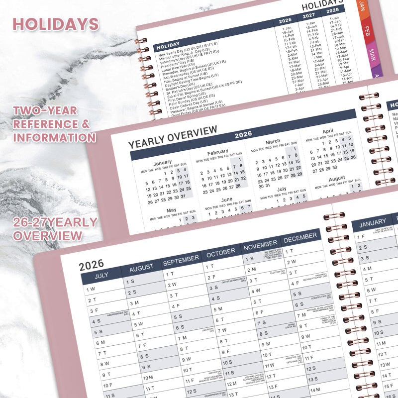 MaaIbok Appointment Book 2026-2027 - JUL 2026 - JUN 2027, 8.4" x 10.6" Weekly Appointment Book 2026-2027, 15-Minute Interval Hourly Planner, Flexible Soft Cover - Image 5