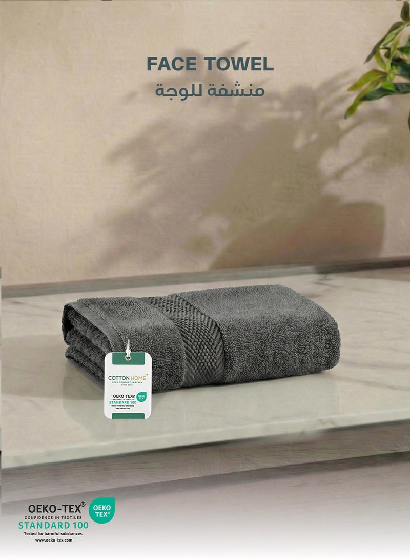 Cotton Home Premium Cotton Towel 30x30cm Face Towel 600 GSM Quick Dry Highly Absorbent Thick Bathroom SoftTowels for Bath And Spa Lightweight, Quick Dry and Durable Grey - Image 1
