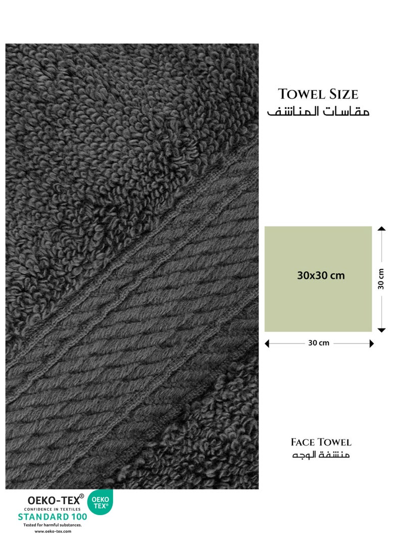 Cotton Home Premium Cotton Towel 30x30cm Face Towel 600 GSM Quick Dry Highly Absorbent Thick Bathroom SoftTowels for Bath And Spa Lightweight, Quick Dry and Durable Grey - Image 3
