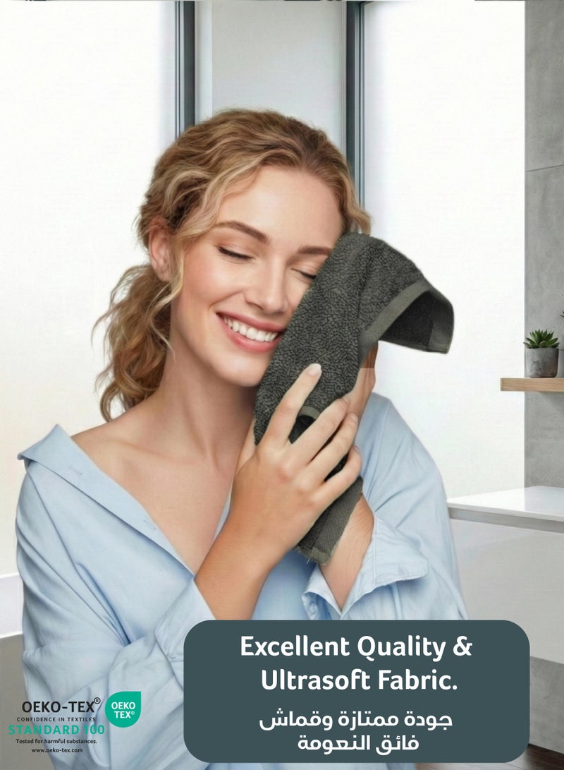Cotton Home Premium Cotton Towel 30x30cm Face Towel 600 GSM Quick Dry Highly Absorbent Thick Bathroom SoftTowels for Bath And Spa Lightweight, Quick Dry and Durable Grey - Image 4