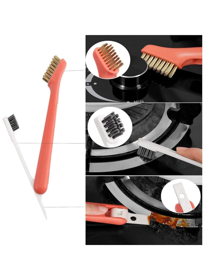 Multifunctional 3 in 1 Double Head Scraper Cleaning Brush Stove Spatula Kitchen Cooktop Cleaning Tool Brass/Stainless Steel Bristles for Rust, Dirt & Paint Scrubbing(Assorted Color)  - Image 4