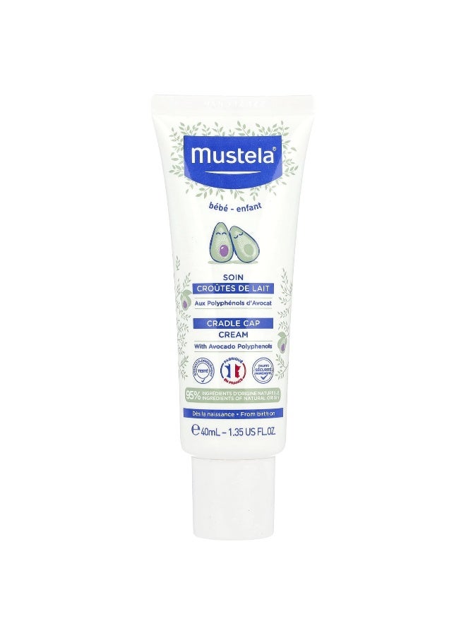 MU.STELA Mustela, Cradle Cap Cream, Fragrance Free, 1.35 fl oz (40 ml) - Image 1