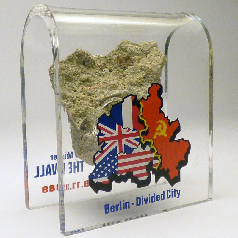 BWBS Original Piece of the Berlin Wall - Authentic Souvenir from the Real Wall in Germany Mounted in Acrylic Display (Small (2"X2"), Divided City) - Image 3