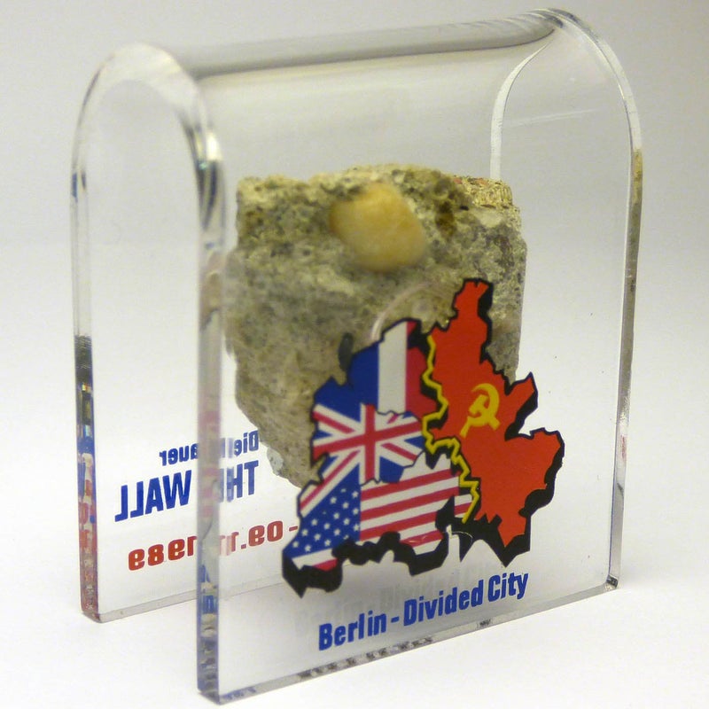 BWBS Original Piece of the Berlin Wall - Authentic Souvenir from the Real Wall in Germany Mounted in Acrylic Display (Small (2"X2"), Divided City) - Image 5