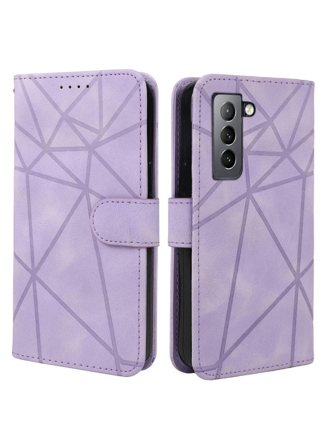 اس-توب جراب لهاتف Samsung Galaxy S21 FE 5G مصنوع من الجلد بخطوط هندسية - Image 2