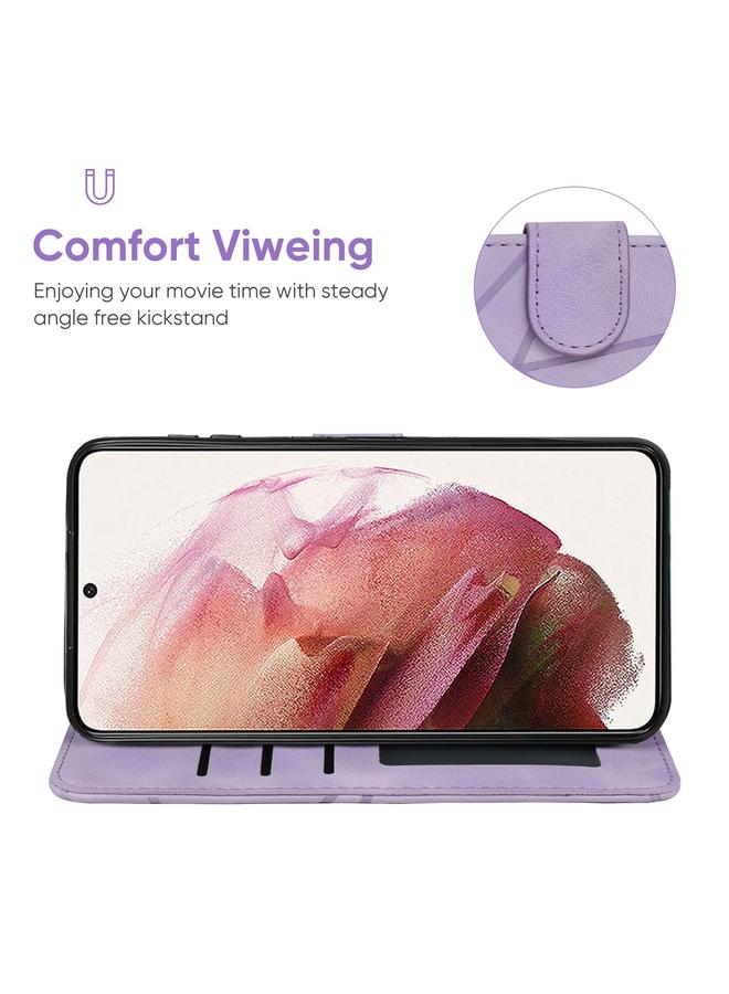 اس-توب جراب لهاتف Samsung Galaxy S21 FE 5G مصنوع من الجلد بخطوط هندسية - Image 4