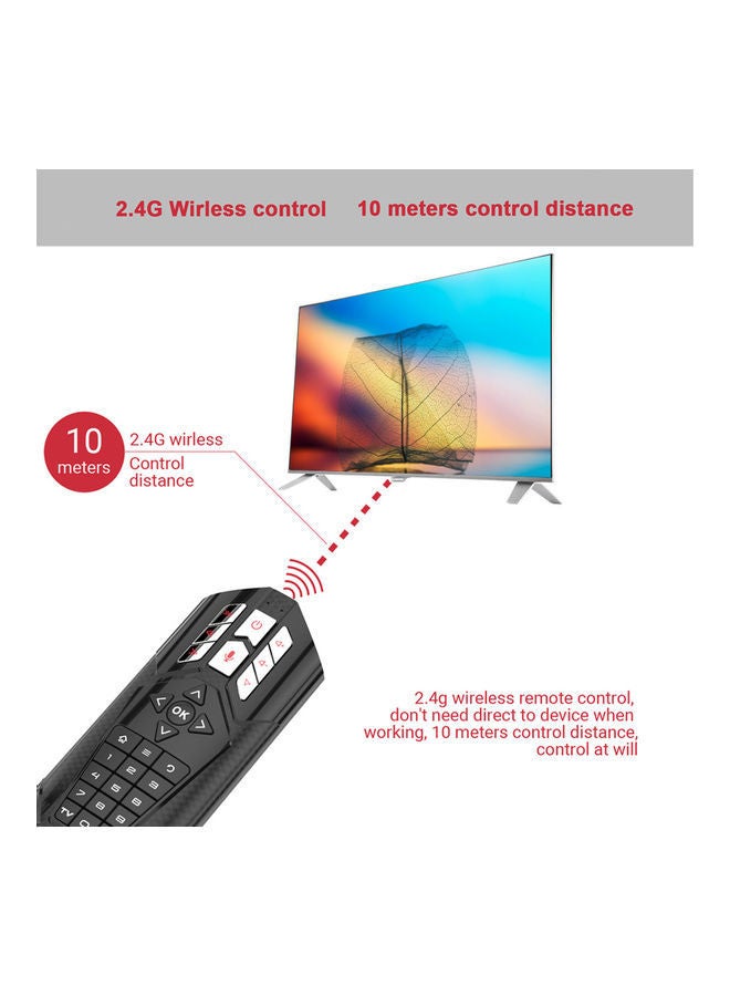 NIBEMINENT Wireless Air Mouse With USB Receiver Black - Image 2