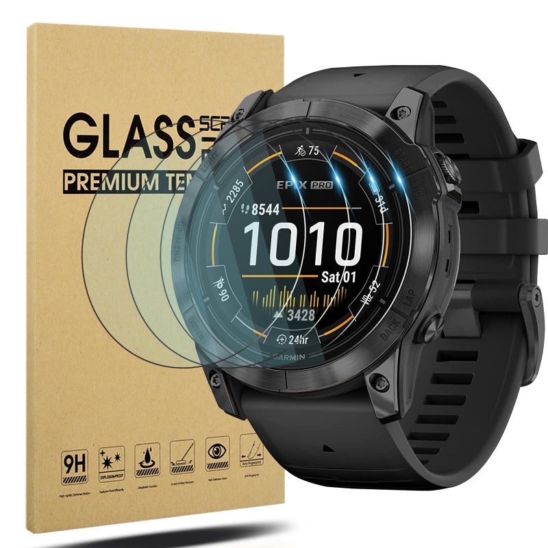 Diruite 4 Pack Screen Protectors for Garmin Epix Pro 51mm, 9H Hardness, HD Tempered Glass, Anti-Scratch - Image 1
