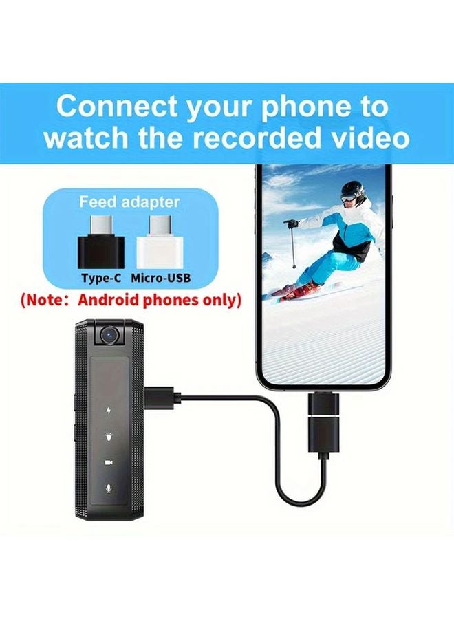 Black 1080P Full HD Wearable Sports Camera Portable Video Recorder with 64GB TF Card - Image 4