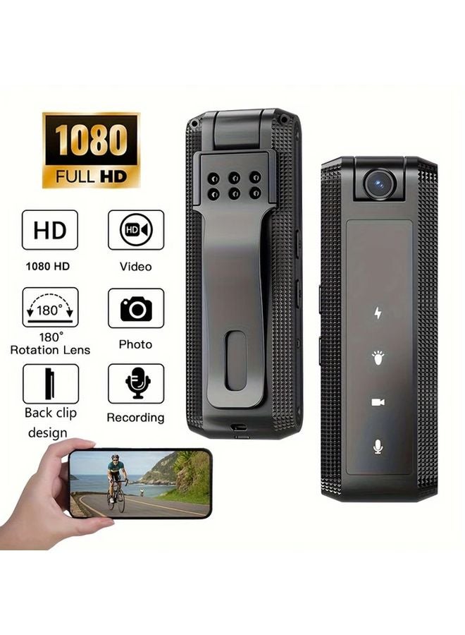 Black 1080P Full HD Wearable Sports Camera Portable Video Recorder with 64GB TF Card - Image 2
