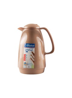 Bister Vacuum Flask 1.0 Liter Plastic Body with White Glass Refil without ASBESTOS l Pink Color  - Image 2
