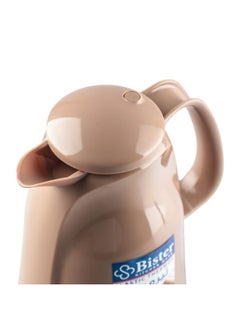 Bister Vacuum Flask 1.0 Liter Plastic Body with White Glass Refil without ASBESTOS l Pink Color  - Image 5