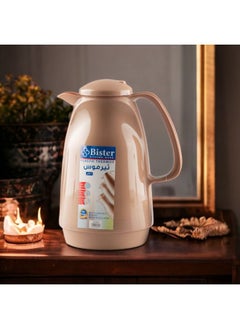 Bister Vacuum Flask 1.0 Liter Plastic Body with White Glass Refil without ASBESTOS l Pink Color  - Image 1
