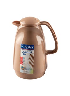 Bister Vacuum Flask 1.0 Liter Plastic Body with White Glass Refil without ASBESTOS l Pink Color  - Image 4