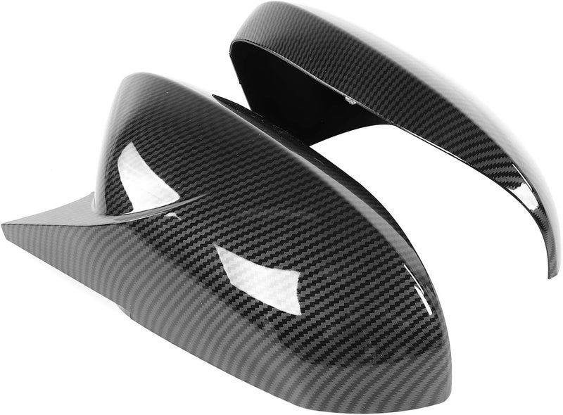 woobles Rearview Mirror Cover Auto Pair Side Mirror Cover Cap Horn Style Protector Housing Car Exterior Parts Fit for Corolla Sedan/Hatchback(Carbon fiber pattern) Carbon fiber pattern - Image 4