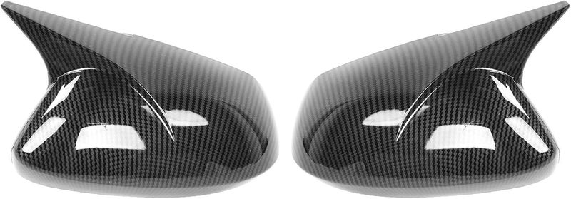 woobles Rearview Mirror Cover Auto Pair Side Mirror Cover Cap Horn Style Protector Housing Car Exterior Parts Fit for Corolla Sedan/Hatchback(Carbon fiber pattern) Carbon fiber pattern - Image 3