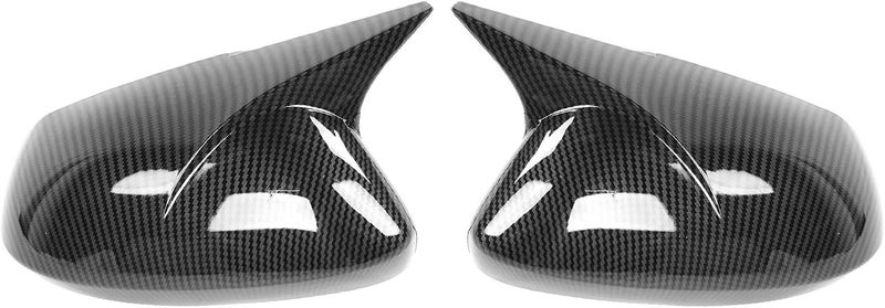woobles Rearview Mirror Cover Auto Pair Side Mirror Cover Cap Horn Style Protector Housing Car Exterior Parts Fit for Corolla Sedan/Hatchback(Carbon fiber pattern) Carbon fiber pattern - Image 1