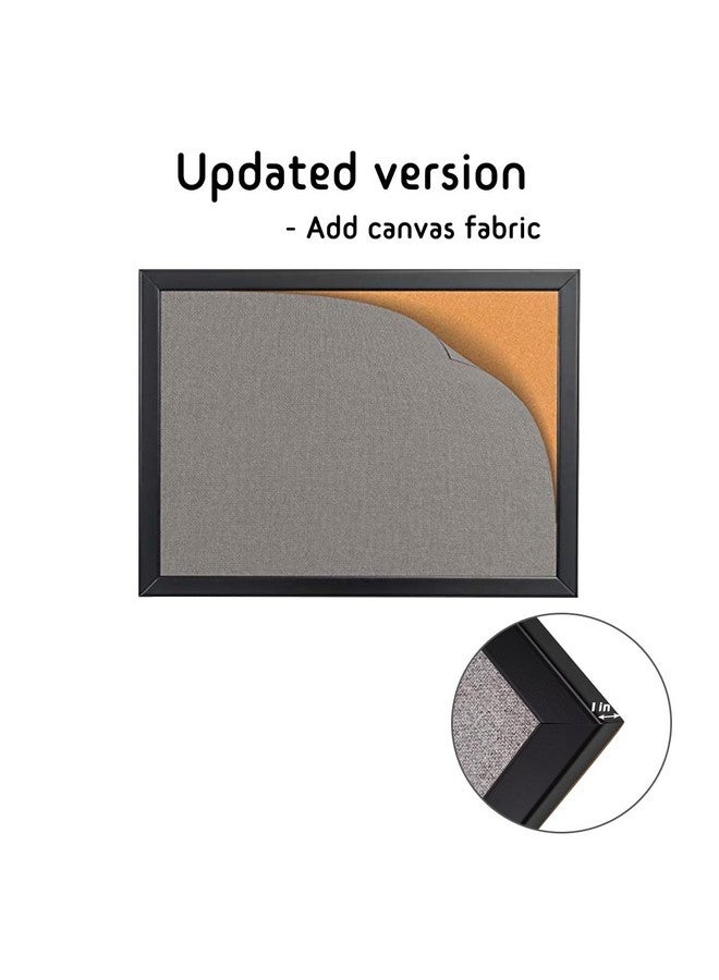 gideal Bulletin Board 36 X 24 Inch 100% Wood Framed Canvas Cork Board With Grey Fabric Wall Mounted Notice Board For Home Office School - Image 2