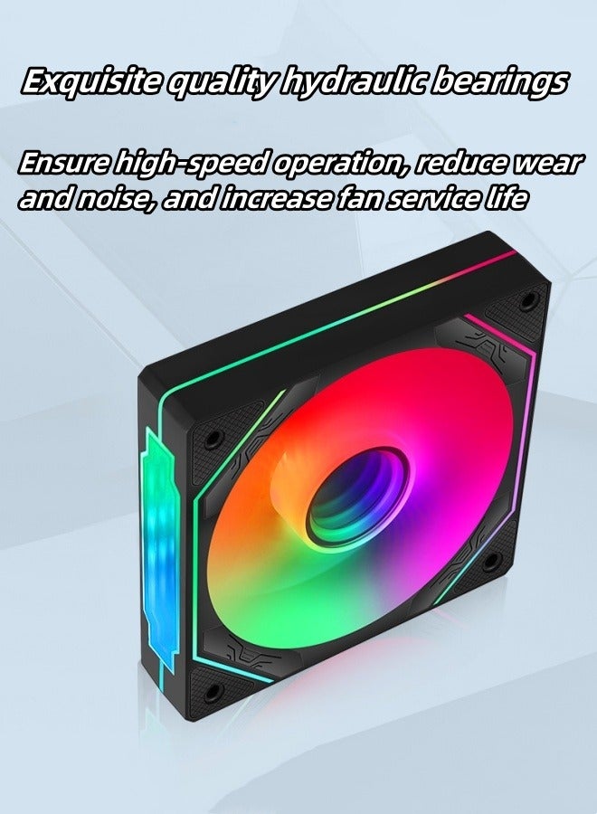 Building blocks can be spliced into computer fans, Shenguang synchronous PWM intelligent temperature control CPU air cooler, ARGB computer case fans