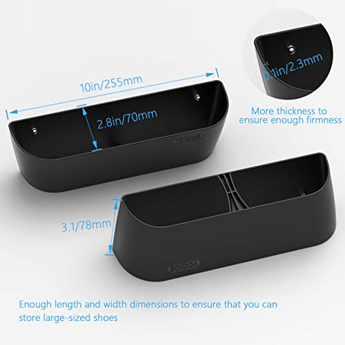 Yocice Wall Mounted Shoes Rack 2Pack with Sticky Hanging Strips, Plastic Shoes Holder Storage Organizer,Door Shoe Hangers (SM03-Black-2) - Image 3