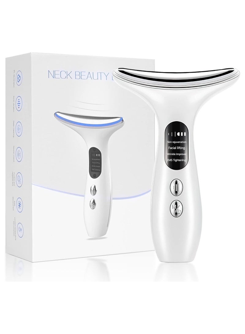 Electric Face and Neck Lifting Face Contouring Tool with 3 Colors of LED, Heating and Vibrating Skin Rejuvenating Beauty Device to Lift and Tighten Sagging Skin - Image 1