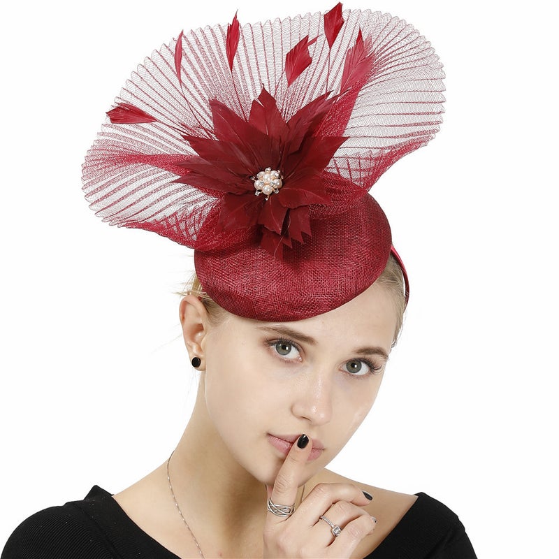 High-Quality Linen Hat, Handmade Wedding Hat, Headwear, Mesh Hair Accessories, Style Export First-Hand Supply - Image 4
