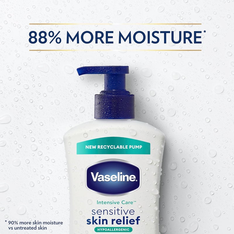 Vaseline Intensive Care Body Lotion 4 Pack Sensitive Skin Relief For Dry Skin With Colloidal Oatmeal and UltraHydrating Lipids 203 oz - Image 5