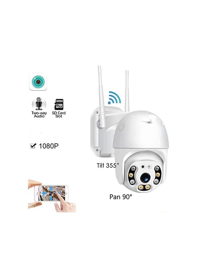 Generic - Outdoor Security View WiFi CCTV Camera With 360° Motion Detection Siren Light Alert Color Night Vision 2-Way Audio For Home Security - Image 1
