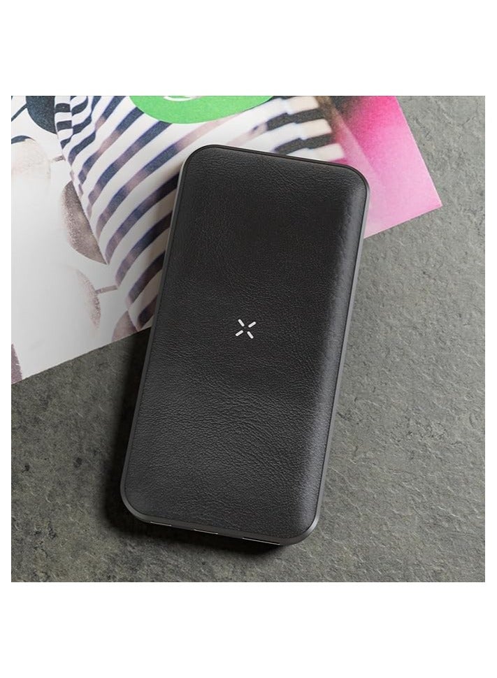 Memorii Leather Power Bank by @memorii Premium Gift power bank 10000mah Recycled Leather Power Bank with 18W PD fast charging and 10W wireless charging Black - Image 4